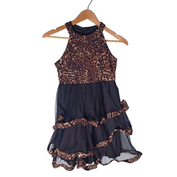 Poppies And Roses Other - Poppies And Roses Girls' Leopard & Black Party Dress Size 12